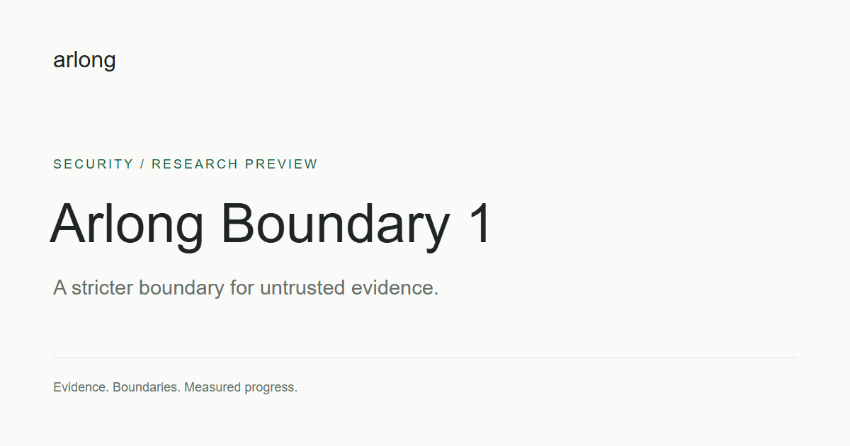 Arlong Boundary 1 — evidence with a boundary